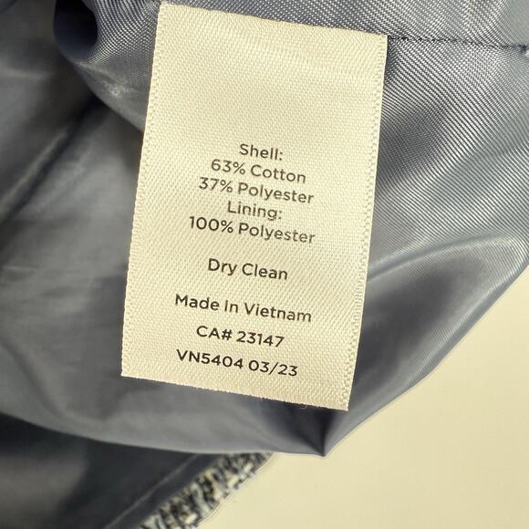 Talbots Tweed Fringe Pencil Skirt size 2 Multi Blue Woven - Picture 6 of 9